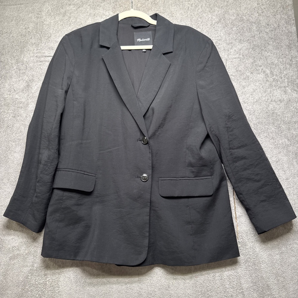 Madewell Women's Medium Black Blazer Structured Stretch Workwear Career‎ Jacket